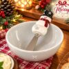 christmas plate with spread knife