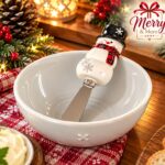 christmas plate with spread knife
